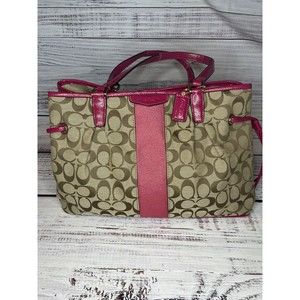 Coach Tan and Pink Shoulder Bag